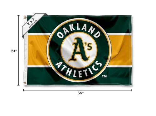 WinCraft Oakland Athletics 2x3 Foot Small Flag - Sports Collectibles, Sports Memorabilia, Sports Fan Shop, Sports Gifts