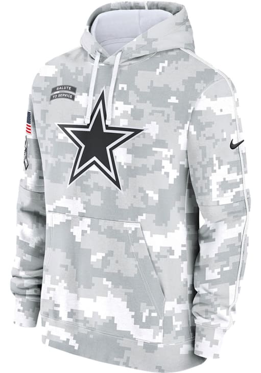 Dallas Cowboys 2024 Salute to Service Arctic Camo On-Field Hoodie Sweatshirt - Sports Collectibles, Sports Memorabilia, Sports Fan Shop, Sports Gifts