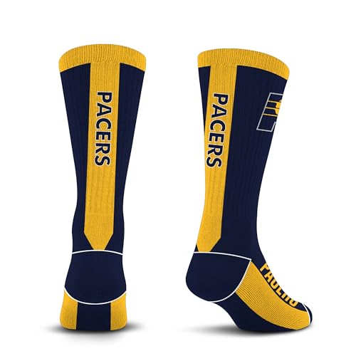 For Bare Feet NBA INDIANA PACERS MVP Crew Sock Team Color Large - Sports Gifts, Sports Memorabilia, Sports Collectibles, Fan Shop