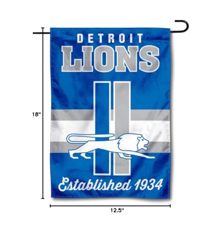 WinCraft Lions Throwback Retro Vintage Garden Flag Double Sided Banner - Sports Collectibles, Sports Memorabilia, Sports Fan Shop, Sports Gifts