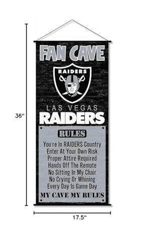 WinCraft Las Vegas Raiders Man Cave Fan Banner Wall Door Scroll - Sports Collectibles, Sports Memorabilia, Sports Fan Shop, Sports Gifts