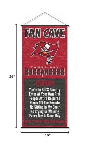 WinCraft Tampa Bay Buccaneers Man Cave Fan Banner Wall Door Scroll - Sports Collectibles, Sports Memorabilia, Sports Fan Shop, Sports Gifts