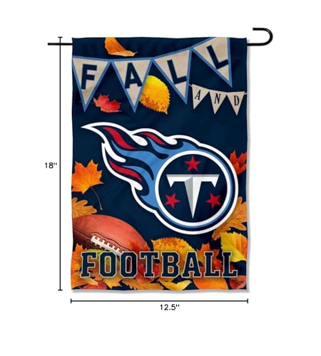 WinCraft Tennessee Titans Fall Leaves Decorative Football Garden Flag Double Sided Banner - Sports Collectibles, Sports Memorabilia, Sports Fan Shop, Sports Gifts