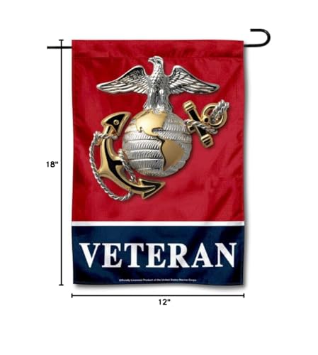 WinCraft US Marines Veteran Garden Flag - Sports Collectibles, Sports Memorabilia, Sports Fan Shop, Sports Gifts