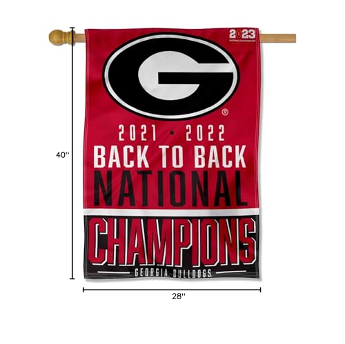 WinCraft Georgia Bulldogs 2022 College Football National Champions Banner Vertical Flag - Sports Collectibles, Sports Memorabilia, Sports Fan Shop, Sports Gifts