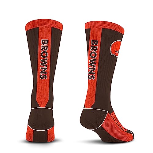 For Bare Feet NFL CLEVELAND BROWNS MVP Crew Sock Team Color Large - Sports Gifts, Sports Memorabilia, Sports Collectibles, Fan Shop