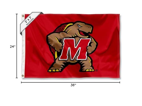 College Flags & Banners Co. Maryland Terrapins Small 2x3 Foot Flag - Sports Collectibles, Sports Memorabilia, Sports Fan Shop, Sports Gifts