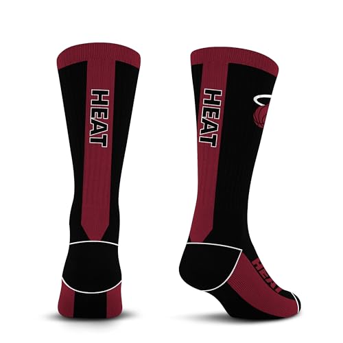 For Bare Feet NBA MIAMI HEAT MVP Crew Sock Team Color Large - Sports Gifts, Sports Memorabilia, Sports Collectibles, Fan Shop