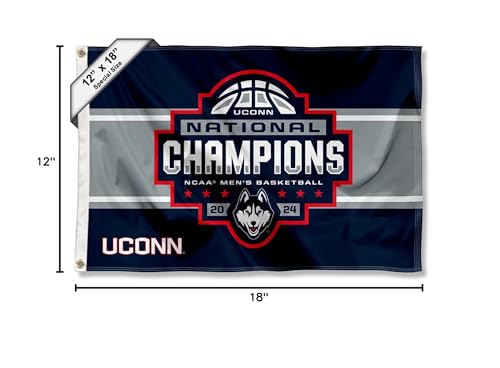 College Flags & Banners Co. UCONN 2024 Basketball National Champions Boat and Golf Cart Flag - Sports Collectibles, Sports Memorabilia, Sports Fan Shop, Sports Gifts