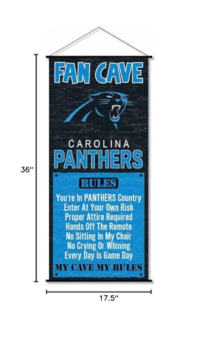 WinCraft Carolina Panthers Man Cave Fan Banner Wall Door Scroll - Sports Collectibles, Sports Memorabilia, Sports Fan Shop, Sports Gifts