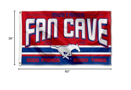 Southern Methodist Mustangs Fan Man Cave Banner Flag - Sports Collectibles, Sports Memorabilia, Sports Fan Shop, Sports Gifts