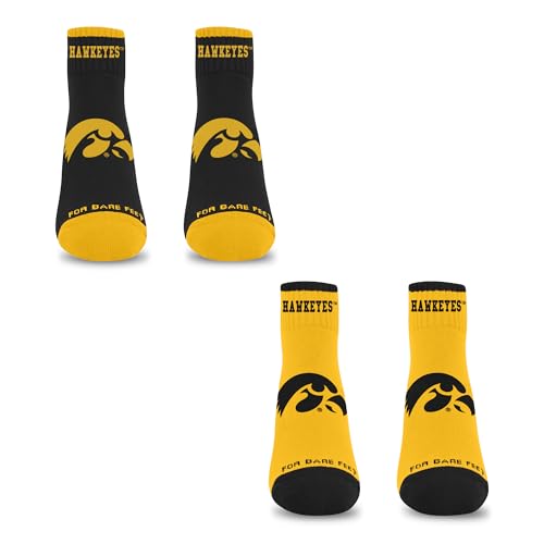For Bare Feet NCAA IOWA HAWKEYES Front and Center 2 Pack Team Colors Large - Sports Gifts, Sports Memorabilia, Sports Collectibles, Fan Shop