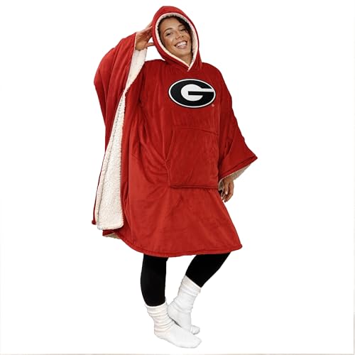 Pegasus Sports NCAA Georgia Bulldogs Team Color Bloncho w/Logo Patch & Sherpa - Sports Gifts, Sports Memorabilia, Sports Collectibles, Fan Shop