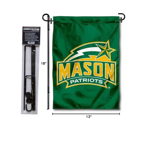 College Flags & Banners Co. George Mason Patriots Garden Flag and Flag Stand Pole Holder Set - Sports Collectibles, Sports Memorabilia, Sports Fan Shop, Sports Gifts