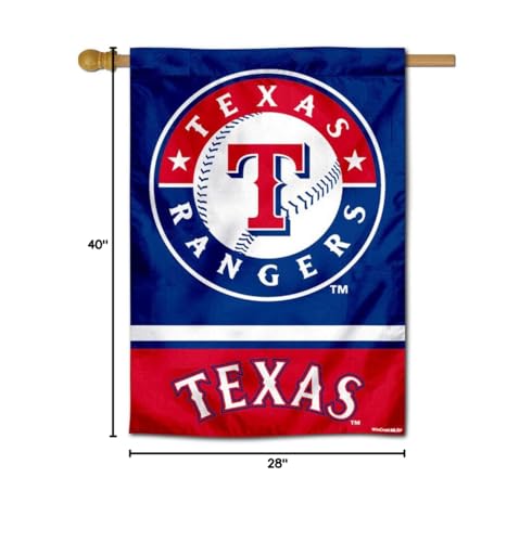 WinCraft Texas Rangers Double Sided House Flag - Sports Collectibles, Sports Memorabilia, Sports Fan Shop, Sports Gifts
