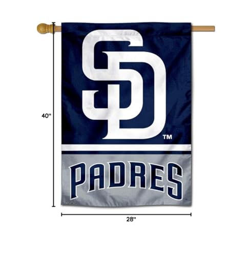 WinCraft San Diego Baseball Double Sided House Flag - Sports Collectibles, Sports Memorabilia, Sports Fan Shop, Sports Gifts