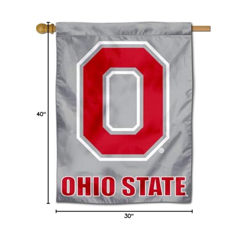 Ohio State Buckeyes Block O Logo House Flag Banner - Sports Collectibles, Sports Memorabilia, Sports Fan Shop, Sports Gifts