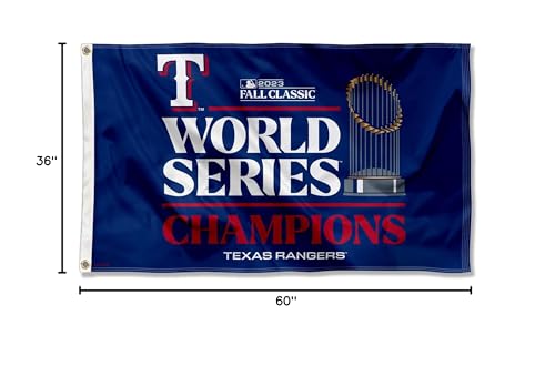 WinCraft Texas Rangers World 2023 Champions 3x5 Flag - Sports Collectibles, Sports Memorabilia, Sports Fan Shop, Sports Gifts