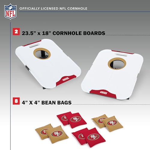 Wild Sports NFL New Orleans Saints Pro Football All-Weather Cornhole Set - Travel Bean Bag Toss Set Includes 8 Bean Bags - Sports Collectibles, Sports Memorabilia, Sports Fan Shop, Sports Gifts