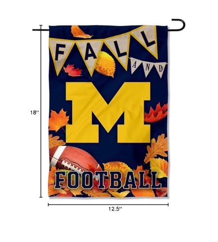 College Flags & Banners Co. Michigan Team University Wolverines Fall Leaves Football Season Garden Yard Flag - Sports Collectibles, Sports Memorabilia, Sports Fan Shop, Sports Gifts