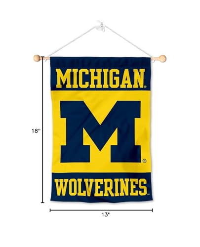 Michigan Team University Wolverines Gold Banner for Windows Doors and Walls - Sports Collectibles, Sports Memorabilia, Sports Fan Shop, Sports Gifts