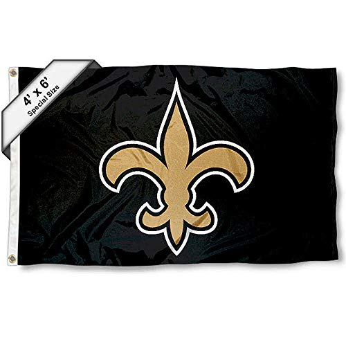 WinCraft New Orleans Saints Large Flag 4x6 Feet Banner - Sports Collectibles, Sports Memorabilia, Sports Fan Shop, Sports Gifts
