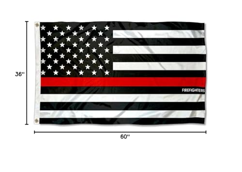 Sports Flags Pennants Company Firefighters Thin Line Flag 3x5 Foot Banner - Sports Collectibles, Sports Memorabilia, Sports Fan Shop, Sports Gifts