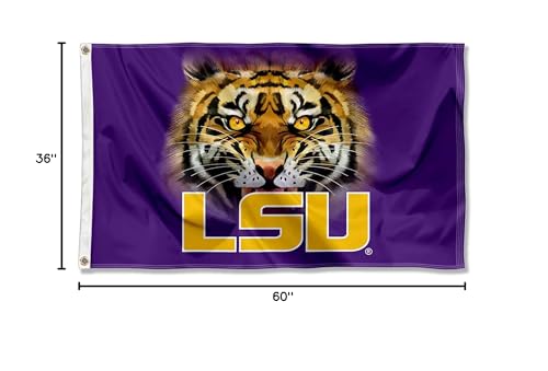 College Flags & Banners Co. Louisiana State LSU Tigers Tiger Eyes Flag - Sports Collectibles, Sports Memorabilia, Sports Fan Shop, Sports Gifts