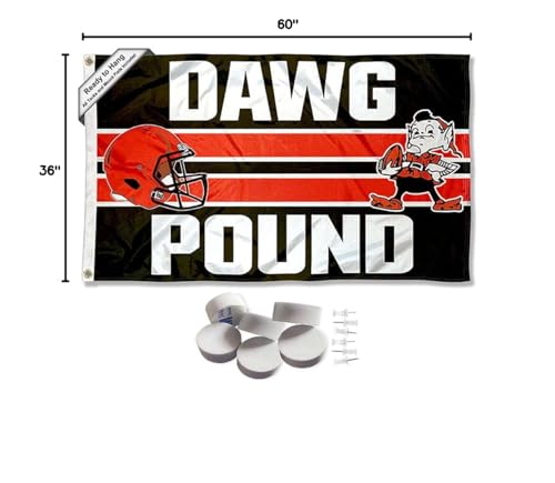 Cleveland Browns Dawg Pound Banner and Tapestry Wall Tack Pads - Sports Collectibles, Sports Memorabilia, Sports Fan Shop, Sports Gifts