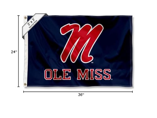 College Flags & Banners Co. Ole Miss Small 2x3 Foot Flag - Sports Collectibles, Sports Memorabilia, Sports Fan Shop, Sports Gifts