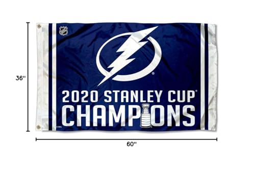 WinCraft Tampa Bay Lightning 2020 Champions Outdoor Flag 3x5 Banner - Sports Collectibles, Sports Memorabilia, Sports Fan Shop, Sports Gifts