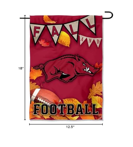 College Flags & Banners Co. Arkansas Razorbacks Fall Leaves Football Season Garden Yard Flag - Sports Collectibles, Sports Memorabilia, Sports Fan Shop, Sports Gifts