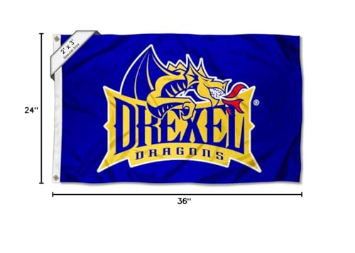 College Flags & Banners Co. Drexel Dragons 2x3 Foot Flag - Sports Collectibles, Sports Memorabilia, Sports Fan Shop, Sports Gifts