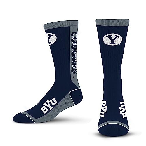 For Bare Feet NCAA BRIGHAM YOUNG COUGARS MVP Crew Sock Team Color Large - Sports Gifts, Sports Memorabilia, Sports Collectibles, Fan Shop