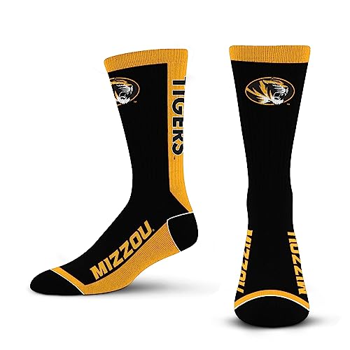 For Bare Feet NCAA MISSOURI TIGERS MVP Crew Sock Team Color Large - Sports Gifts, Sports Memorabilia, Sports Collectibles, Fan Shop