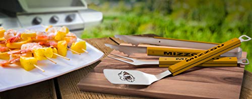 YouTheFan 9028611 NCAA Missouri Tigers Spirit Series 3-Piece BBQ Set, 22" x 9", Team Colors - Sports Collectibles, Sports Memorabilia, Sports Fan Shop, Sports Gifts
