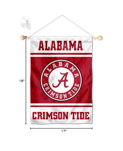 College Flags & Banners Co. Alabama Crimson Tide Window Wall Banner Hanging Flag with Suction Cup - Sports Collectibles, Sports Memorabilia, Sports Fan Shop, Sports Gifts