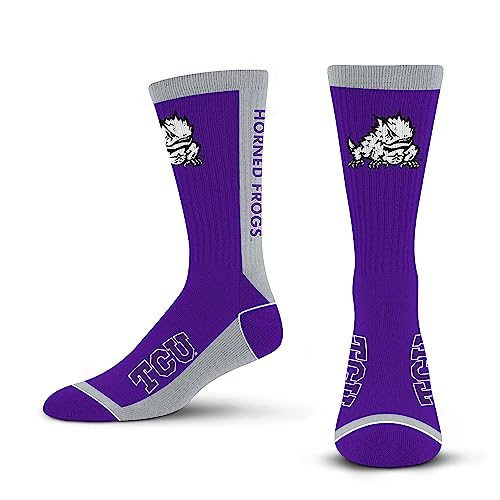 For Bare Feet NCAA TCU HORNED FROGS MVP Crew Sock Team Color Large - Sports Gifts, Sports Memorabilia, Sports Collectibles, Fan Shop