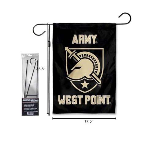 College Flags & Banners Co. Army Black Knights Garden Banner Flag with Stand Pole Holder - Sports Collectibles, Sports Memorabilia, Sports Fan Shop, Sports Gifts