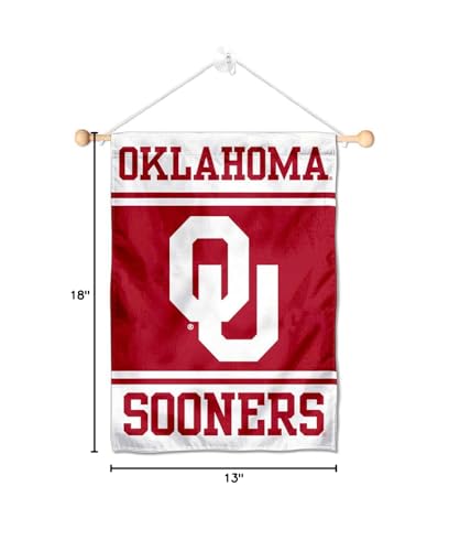 College Flags & Banners Co. Oklahoma Sooners Window Wall Banner Hanging Flag with Suction Cup - Sports Collectibles, Sports Memorabilia, Sports Fan Shop, Sports Gifts