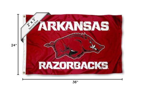 College Flags & Banners Co. Arkansas Razorbacks 2x3 Foot Flag - Sports Collectibles, Sports Memorabilia, Sports Fan Shop, Sports Gifts