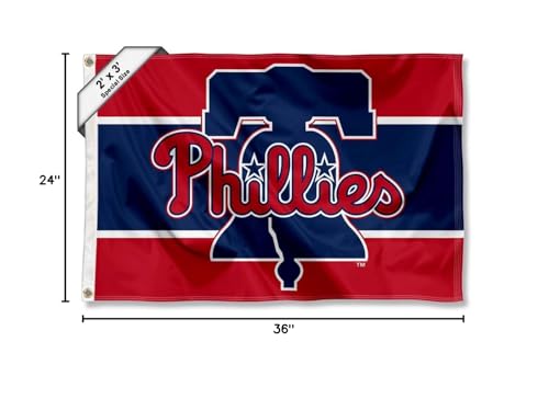WinCraft Philadelphia Phillies 2x3 Foot Small Flag - Sports Collectibles, Sports Memorabilia, Sports Fan Shop, Sports Gifts