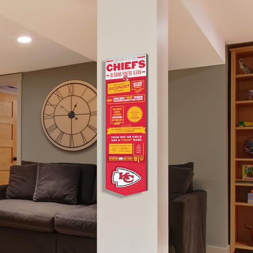 YouTheFan Officially-licensed NFL Kansas City Chiefs 6x19 Top 10 Signs Banner - humorous descriptions - fun sports fan phrases, original design, indoor team wall decor fan gift - Sports Collectibles, Sports Memorabilia, Sports Fan Shop, Sports Gifts