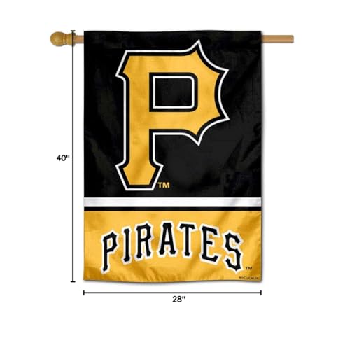 WinCraft Pittsburgh Pirates Double Sided House Flag - Sports Collectibles, Sports Memorabilia, Sports Fan Shop, Sports Gifts