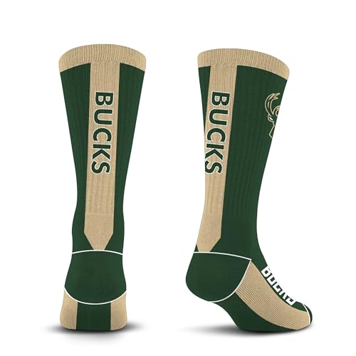For Bare Feet NBA MILWAUKEE BUCKS MVP Crew Sock Team Color Large - Sports Gifts, Sports Memorabilia, Sports Collectibles, Fan Shop
