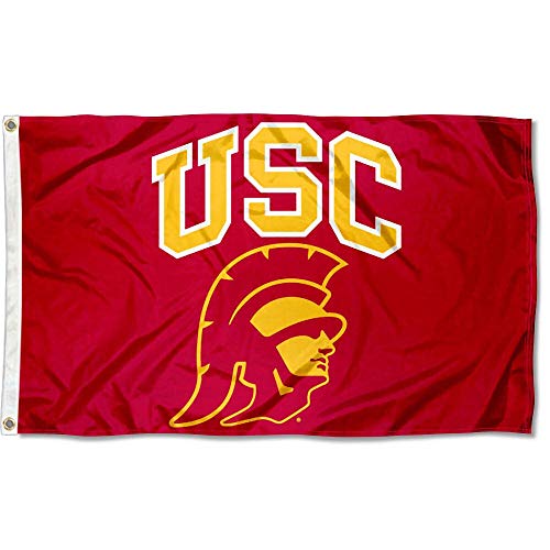 College Flags & Banners Co. USC Trojans Trojan Head Logo and USA Flag 3x5 Set - Sports Collectibles, Sports Memorabilia, Sports Fan Shop, Sports Gifts