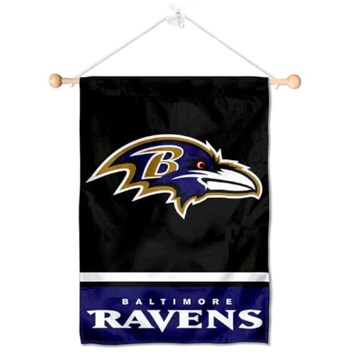 Baltimore Ravens Banner Window Wall Hanging Flag with Suction Cup - Sports Collectibles, Sports Memorabilia, Sports Fan Shop, Sports Gifts