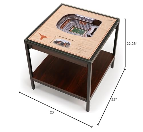 YouTheFan NCAA Texas Longhorns 25-Layer StadiumViews Lighted End Table - Darrell K Royal–Texas Memorial Stadium - Sports Collectibles, Sports Memorabilia, Sports Fan Shop, Sports Gifts