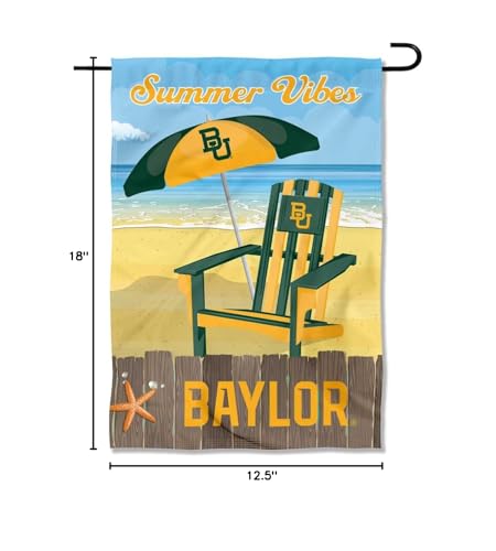 College Flags & Banners Co. Baylor Bears Summer Season Vibes Double Sided Garden Yard Flag - Sports Collectibles, Sports Memorabilia, Sports Fan Shop, Sports Gifts
