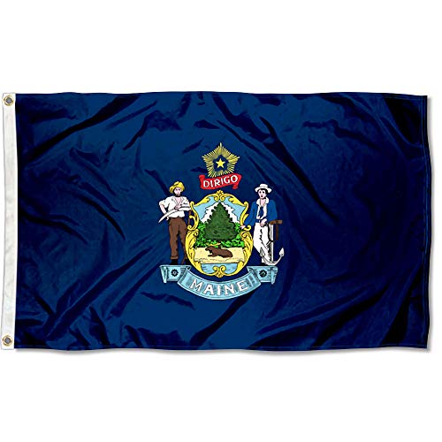 Sports Flags Pennants Company State of Maine Flag 3x5 Foot Banner - Sports Collectibles, Sports Memorabilia, Sports Fan Shop, Sports Gifts